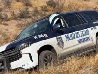 Vuelca policía estatal en carretera Jiménez a Parral