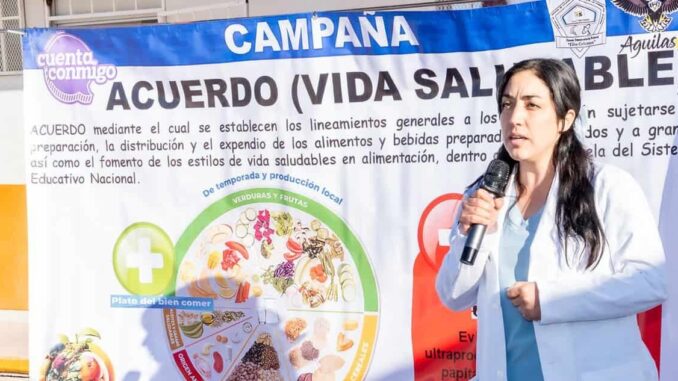 Llevan campaña de alimentación saludable a 300 estudiantes de Aquiles Serdán